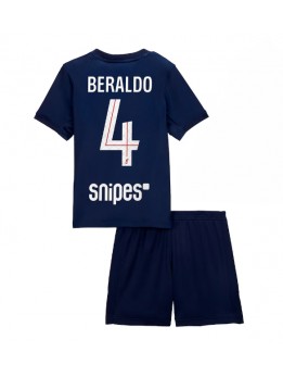 Billige Paris Saint-Germain Lucas Beraldo #4 Hjemmedraktsett Barn 2025-26 Kortermet (+ Korte bukser)